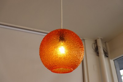 オレンジガラスペンダントランプ